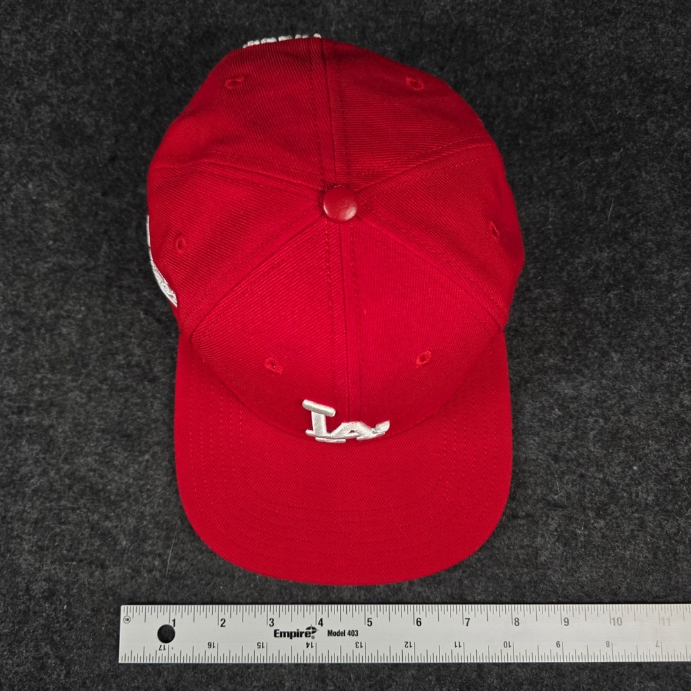 Los Angeles Dodgers Red Pro Standard Wool Leather Strapback Hat MLB Retro Cap - Picture 10 of 11